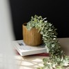 Wavy Ribbed Planter Brown Stoneware - 2 of 4
