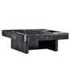 Coffee Table, Square Modern Center Table With Black Faux Marble Patterns Mid Century Side End Table,Black - 2 of 3