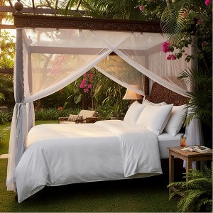 T-250 White Blended 10 MM Satin Stripe Bed Sheets By Rifz Textiles - 1 of 4