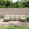 vidaXL Patio Furniture Set 6-Piece Sofa with Cushions - Anthracite Poly Rattan; Outdoor/Garden/Terrace Modular Sofa Set with Cushions - 2 of 4