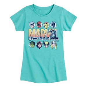 Girls' - Marvel - Summer Wave Fitted Short Sleeve Graphic T-Shirt - 1 of 4