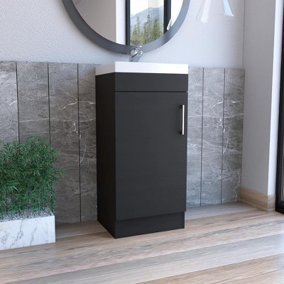 Sevilla Black Particleboard Single Door Bathroom Vanity
