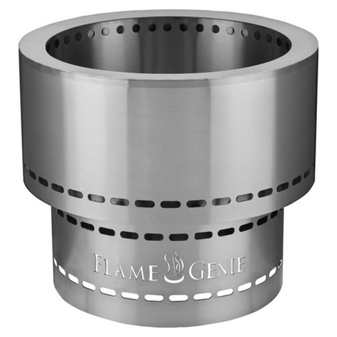 Flame Genie Fg-19-ss Steel Wood Pellet 19 Inch Outdoor Fire Pit W/ Clean  Burning Gravitational Afterburner System And Carry Bag, Stainless Steel :  Target
