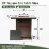 Kumasinova 28" Propane Gas Outdoor Fire Pit Table,50000 BTU Stainless Steel Burner Square Fireplace with Lid and Lava Stones,ETL Approved,Brown - 3 of 4