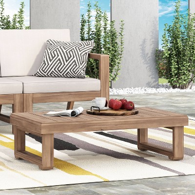 Westchester Brown Acacia Wood Rectangular Outdoor Coffee Table