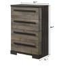 CAVINAS Bedroom Dresser,Wooden Dressers & Chest of Drawers with 2/4 Drawer for Living Room,Entryway,Hallway,Brown - 3 of 4