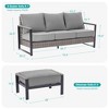 Sonkuki 3 Pieces Sofa with Side Table, All-Weather PE Rattan Wicker Set Patio Conversation Couch with Cushion - 3 of 4