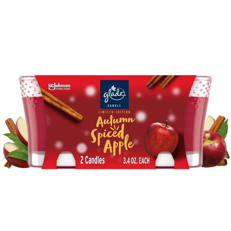 Glade Small Candle - Autumn Spiced Apple - 3.4oz/2pk, 1 of 17