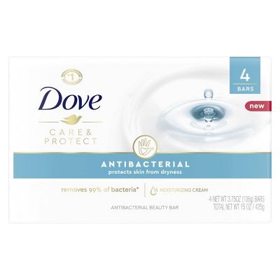 Dove Care & Protect Antibacterial Beauty Bar Soap - 3.75oz/4ct