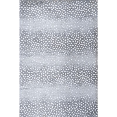 Modern Abstract Antelope 4' x 6' Light Gray Synthetic Area Rug