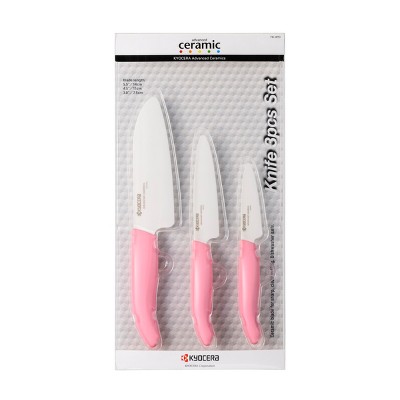 Kyocera Breast Cancer Awareness Ceramic 2 Piece Santoku Knife And Peeler  Set With Pink Handles : Target