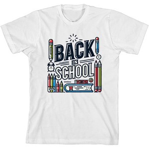 "Back In School" Adult Crew Neck Short Sleeve Tee - 1 of 2