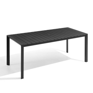 Pellebant Patio Dining Table Durable WPC Tabletop Aluminum Frame Indoor/Outdoor Dining Table for Backyards Poolside Gardens - 1 of 4