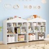 9 Cubby Kids Bookshelf Toy Storage Organizer 40.7in Width White Bookcase Toddlers Playhouse Cabinet Shelf Wooden Cube Toy Shelf - 2 of 4
