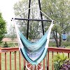 Sunnydaze Polyester Rope Hanging Caribbean-Style Hammock Chair Swing for Patio, Porch, or Yard - Lagoon Stripes - 4 of 4