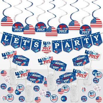 Big Dot of Happiness Firecracker 4th of July -  Party Supplies Decoration Kit - Decor Galore Party Pack - 51 Pieces