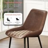 AMERLIFE Faux Leather Dining Chairs Set of 4, Mid-Century Modern Upholstered Chairs with Curved Back & Metal Legs - 4 of 4