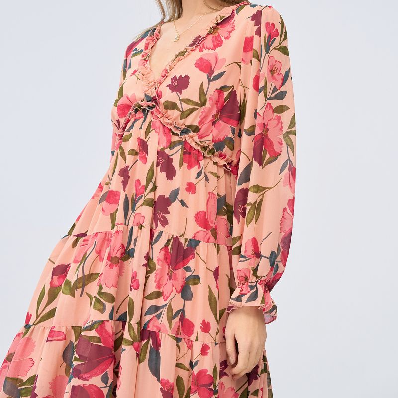 Women's Floral Print Ruffled Maxi Dress - Cupshe, 2 of 10