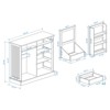 BEAFUP Kitchen Trash Can Storage Cabinet with 2 Drawers & 1 Tilt Out Trash Cabinet & 1 door with storage rack & 2 Shelves for Kitchen, White - 3 of 4