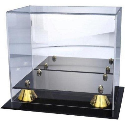 BCW UV Deluxe Acrylic Mirror Back Mini Football Helmet Display Case Gold Riser