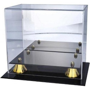 BCW UV Deluxe Acrylic Mirror Back Mini Football Helmet Display Case Gold Riser - 1 of 3