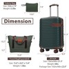Coolife Luggage Sets 3 Piece Luggage Airline Approved, Lightweight Hardshell ABS Suitcases with Wheels, 20 inch, Green - 3 of 4