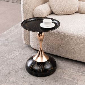 NicBex Mermaid Tail Round End Table Living Room, Metal Pedestal Side Table with Tray Top, Modern Bedroom Nightstand, Small Coffee Table, Small Table - 1 of 4