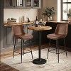 NEWLAYOUT Counter Height Bar Stools Set of 2, Upholstered Faux Leather Barstool with Back for Kitchen Island - 2 of 4