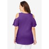 Woman Within Plus Size Eyelet Cold-Shoulder Tunic - 3 of 4