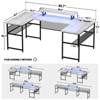 Aheaplus 83'' U-Shaped Computer Desk with Power Outlets & Led Lights, Reversible Corner L-Shaped Home Office Desk with Storage Shelf & Monitor Stand - 4 of 4