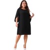 Agnes Orinda Women's Plus Size 3/4 Flutter Sleeve Crew Neck Chiffons A Line Midi Dresses - 3 of 4