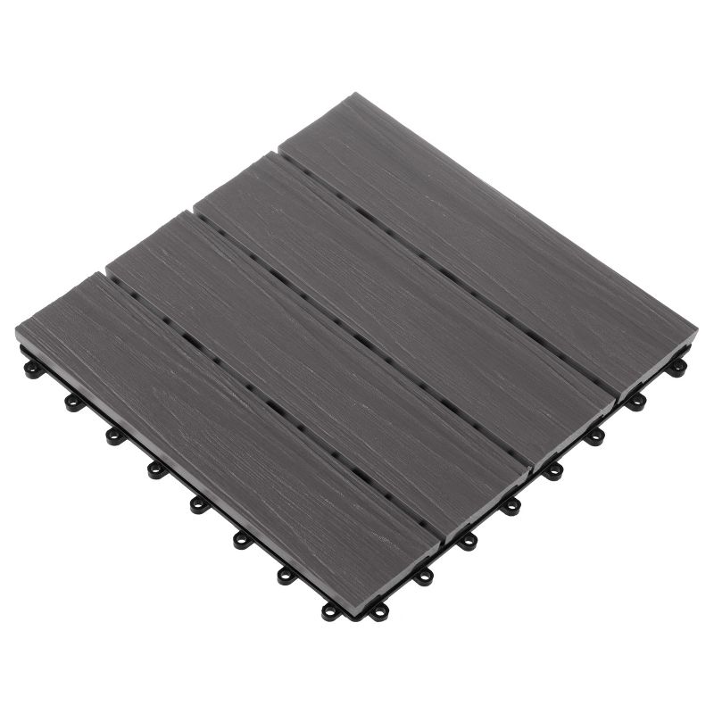 Pure Garden Patio Floor Tiles - Set of 6 Wood/Plastic Composite Interlocking Deck Tiles for Outdoor Flooring – Covers 5.8-Square-Feet, 5 of 9