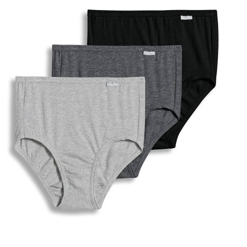 Jockey Women's Elance Brief - 3 Pack 7 Grey Heather/charcoal Heather/black  : Target