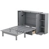 TIRAMISUBEST Full/Queen Size Murphy Bed Wall Bed with Shelves, Drawers and USB Ports, Space Saving Foldable Murphy Cabinet Bed with Open Storage - 4 of 4