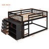 NicBex Twin Over Twin/Full Over Full Bunk Bed with Built-in Design and Fence,Loft Bed with 4 Drawers and 3 Shelves for Bedroom,White/Gray/Espresso - 3 of 4