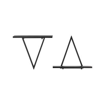 15.7" x 13.5 Set of 2 Reversible Triangle Accent Wall Shelves - Danya B.
