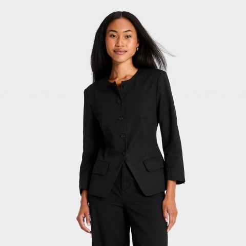 Женский пиджак A New Day Collarless Blazer, цвет: Чёрный