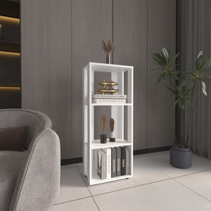 NicBex Bookcases for Living Room Modern 47" Tall 3 Tier Storage Cabinet Bookshelf Compact Design Ladder Bookcase for Small Spaces Office Home - 1 of 4