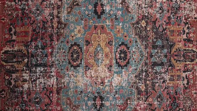 Presia Indoor/Outdoor Medallion Area Rug Red/Teal - Jaipur Living, 2 of 8, play video