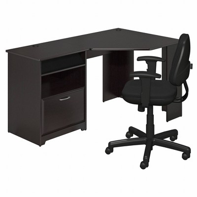 Cabot Corner Desk and Chair Set Espresso Oak - Bush Furniture