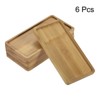 Unique Bargains Indoors Rectangular Bamboo Flower Drip Tray Plant Pot Saucer  17.5x8.8cm 6 Pcs - 3 of 4