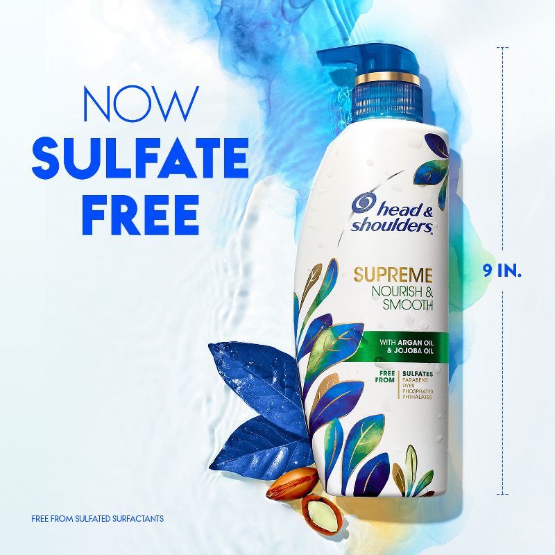 Head &#38; Shoulders Supreme Nourish &#38; Smooth Hair &#38; Scalp Sulfate Free Anti-Dandruff Shampoo for Relief from Dry Scalp - 11.8 fl oz, 4 of 12