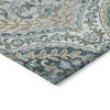 Teal Blue Fern Green And Beige Floral Washable Indoor Outdoor Area Rug - 4 of 4