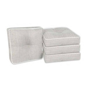 Home Fashions International 4pc 18"x19" Wicker Outdoor Seat Cushions - 1 of 3