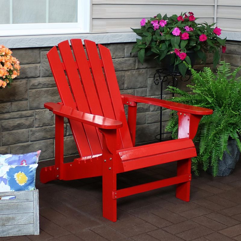 Sunnydaze Outdoor Painted Fir Wood Lounge Backyard Patio Adirondack Chair with Adjustable Backrest, 2 of 9