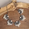 SOHI Women's Ivory White Party Stone Statement Necklace - 3 of 4