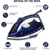 AEMEGO Steam Iron for Clothes Lightweight Portable Iron with Non Stick Ceramic Blue - 2 of 4