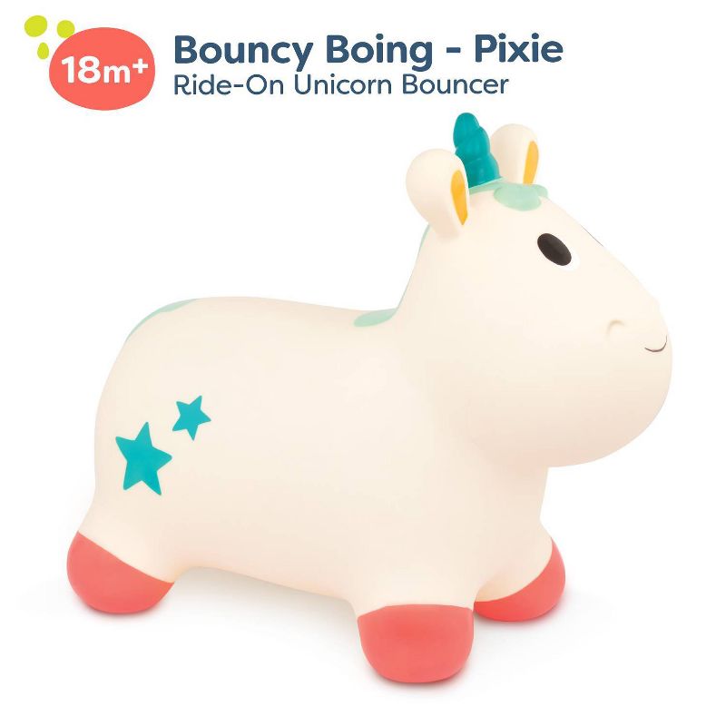 B. toys - Ride-On Unicorn Hopper - Bouncy Boing! - Pixie, 4 of 11