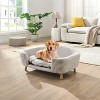 MaseiKar Elevated Dog Bed Frame for Small Dog, Corduroy Pet Couch Bed with Rubber Wood Legs and Supportive Foam - 2 of 4