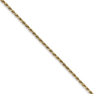 Black Bow Jewelry 1.3mm, 14k Yellow Gold, Diamond Cut Rope Chain Necklace